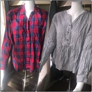 Madewell Plaid Long Sleeve Shirt Bundle - Size S